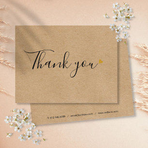 Rustic Kraft Simple Script Business Vielen Dank Postkarte