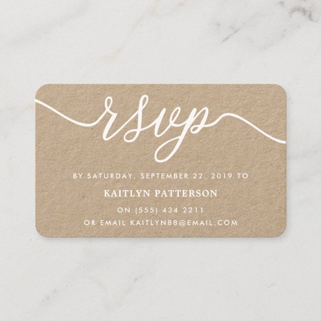 Rustic Kraft Simple Script UAWG Visitenkarte (Vorderseite)