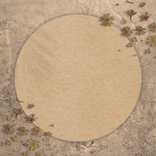 Rustic Kraft Simple Stylish Boho Runder Aufkleber (Rustic Kraft Simple Stylish Boho Classic Round Sticker)