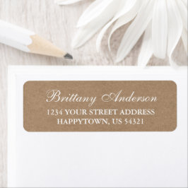 Rustic Kraft Style Wedding Return Address Label
