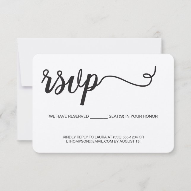 Rustic Kraft-UAWG ohne Mailing Reservierungssitz RSVP Karte (Vorderseite)