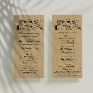 Rustic Kraft Wedding Ceremony Vorlagen Werbekarte