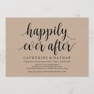 Rustic Kraft Wedding Elopement Empfang lädt ein Einladung