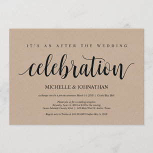 Rustic Kraft Wedding Elopement Empfang lädt ein Einladung