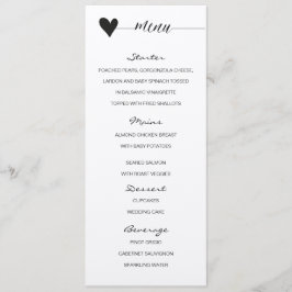 Rustic kraft Wedding Menu Herzkalligrafie Menükarte