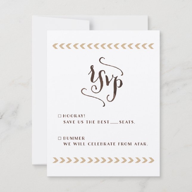 Rustic Kraft Wedding RSVP Cards (Vorderseite)