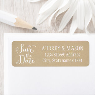 Rustic Kraft Wedding Save the Date Rücksendeadress