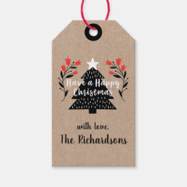 Rustic Kraft Weihnachtsbaum-Geschenk-Tag Geschenkanhänger