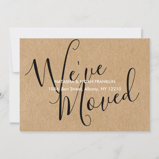 Rustic Kraft Wir haben eine neue Zuhause-Adresse (Vorderseite)