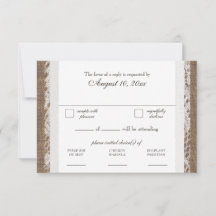 Rustic Lace and Burlap Wedding RSVP Dinner Wählen 