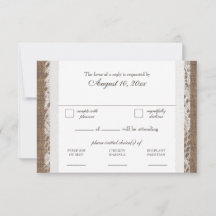 Rustic Lace and Burlap Wedding RSVP Dinner Wählen 