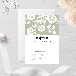 Rustic Lace Wedding RSVP Card