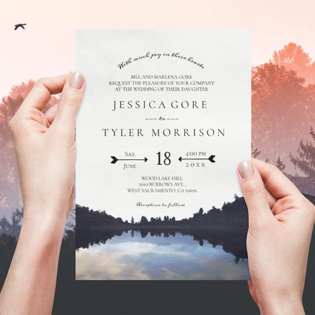 ©Rustic Lake Reflections Lakeside Wedding Einladung (Von Creator hochgeladen)