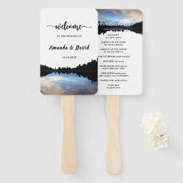 ©Rustic Lake Reflections Lakeside Wedding Hand Fan Fächer