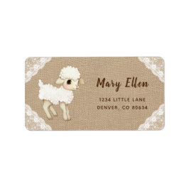 Rustic Lamb Baby Showmarke Adressaufkleber