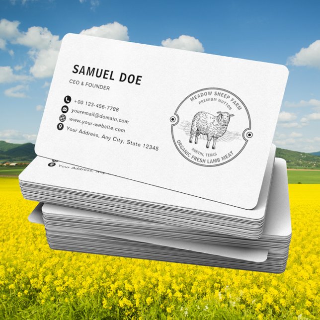 Rustic Lamb Schaf Farm LOGO QR Code  Visitenkarte (Von Creator hochgeladen)