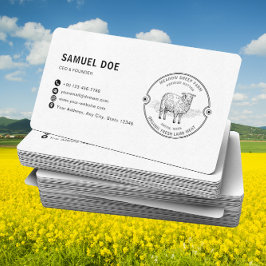 Rustic Lamb Sheep Farm LOGO QR Code  Visitenkarte