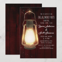 Rustic Lantern Lights Cherry Wood Engagement Party