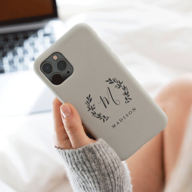 Rustic Laurel Monogram Name Case-Mate iPhon iPhone Hülle (Von Creator hochgeladen)