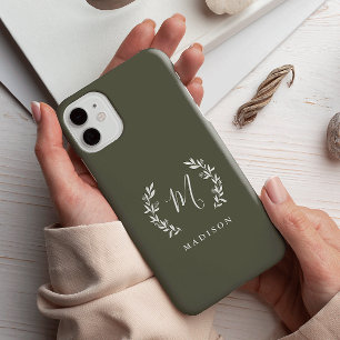 Rustic Laurel Script Monogramm Name Hülle-Case-Mat Case-Mate iPhone 14 Pro Max Hülle