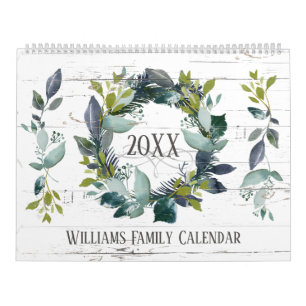 Rustic Laurel Wreath Greenery Custom 2022 Foto Kalender