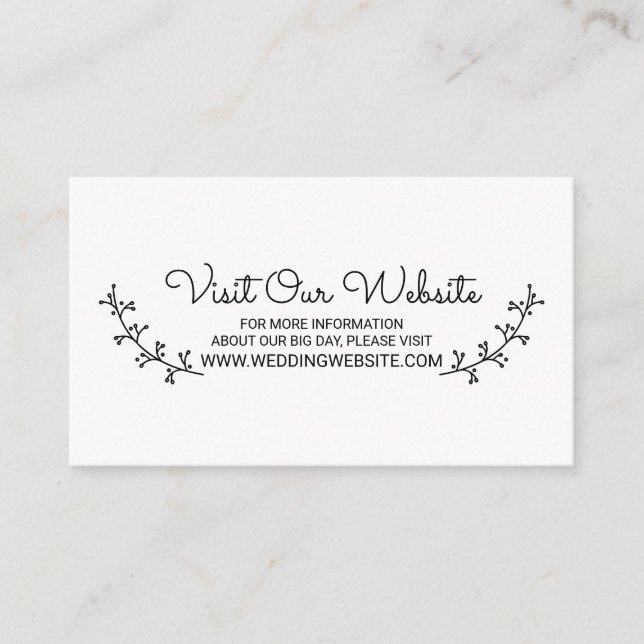 Rustic Laurels Wedding Website Begleitkarte (Vorderseite)