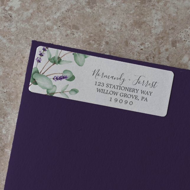 Rustic Lavender & Eucalyptus Return Address Label (Von Creator hochgeladen)