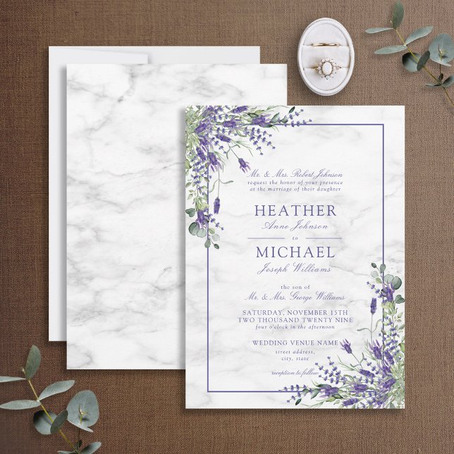 Rustic Lavender Eukalyptus Greenerity Wedding Einladung (Von Creator hochgeladen)