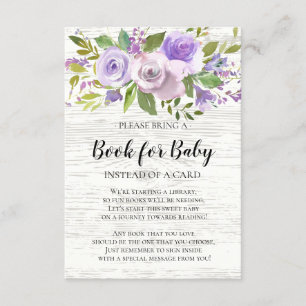 Rustic Lavender Floral Baby Shooting Book for Baby Begleitkarte