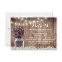 Rustic Lavender Floral Mason Jar Wedding Details