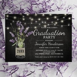 Rustic Lavender Graduation Party Class of 2025 Einladung