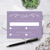 Rustic Lavender Lila Wildblume Hochzeit RSVP