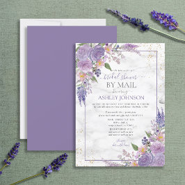 Rustic Lavender Lilac Gold Floral Showroom by Mail Einladung