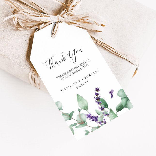 Rustic Lavender und Eucalyptus Vielen Dank für Ihr Geschenkanhänger (Von Creator hochgeladen)