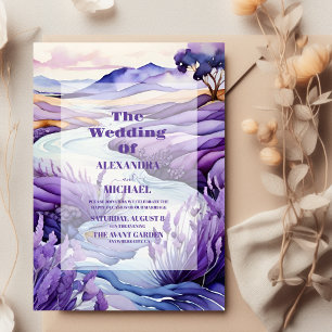 Rustic Lavender Wedding Einladung