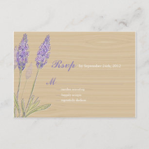 Rustic Lavender Wedding RSVP Karte