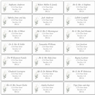 Rustic Leafy Guest Name Address Labels