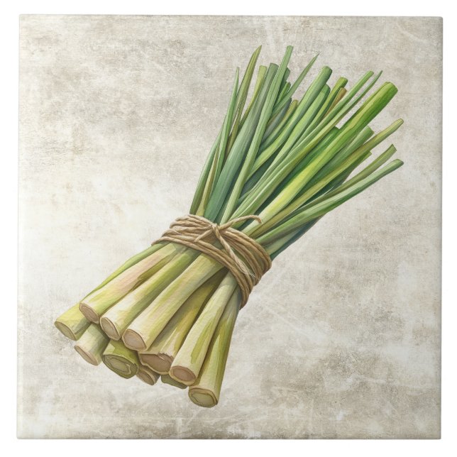 Rustic Lemon Grass Faux Ceramic Tile Fliese (Vorderseite)