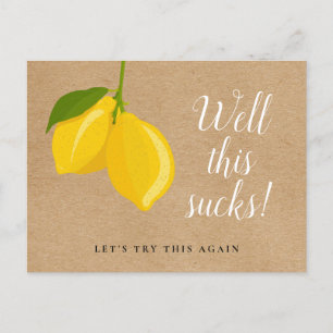 Rustic Lemons ändern das Datum der verschobenen Ve Ankündigungspostkarte