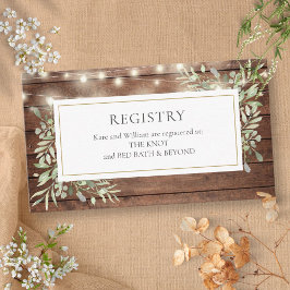 Rustic Lights Foliage Polterabend Gift Registry Begleitkarte