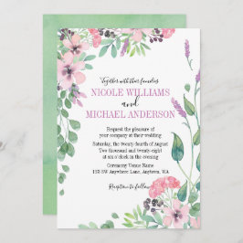 RUSTIC Lilac Aquarellpeony Foliage WEDD Einladung