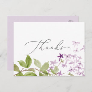 Rustic Lilac Dank Postcard Postkarte
