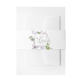 Rustic Lilac Monogram Wedding Einladungsbanderole