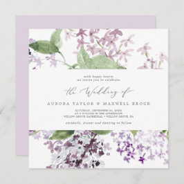 Rustic Lilac Square Wedding Einladung