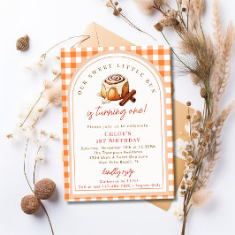 Rustic Little Bun Cinnamon Roll 1. Geburtstag Part Einladung