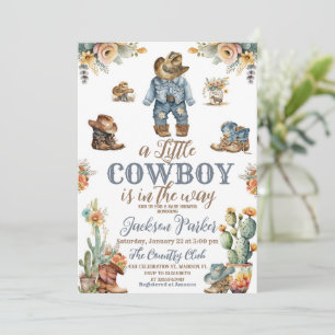 Rustic Little Cowdoy Wild West Boy Baby Dusche Einladung