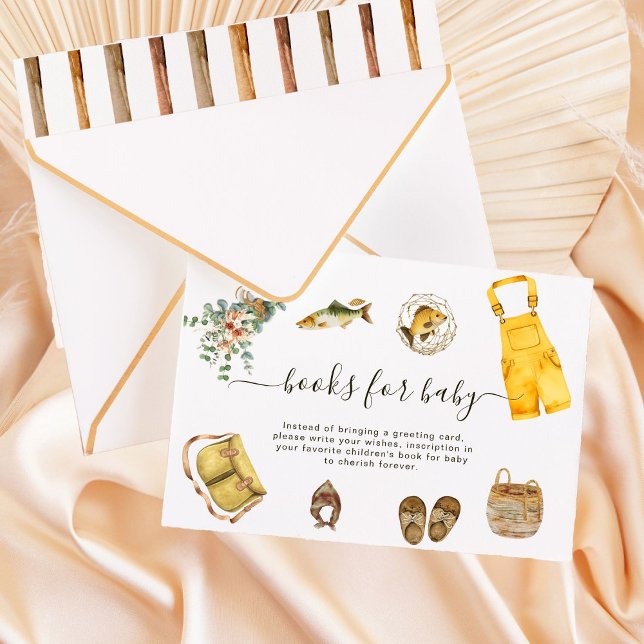 Rustic Little Fisherman Books for Baby Card Begleitkarte (Von Creator hochgeladen)