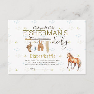 Rustic Little Fisherman's Derby Baby Diaper Raffle Begleitkarte