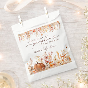 Rustic Little Pumpkin Fall Wildblumen Babydusche Geschenktütchen
