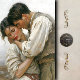 Rustic Lovers Tender Embrace Decoupage Seidenpapier